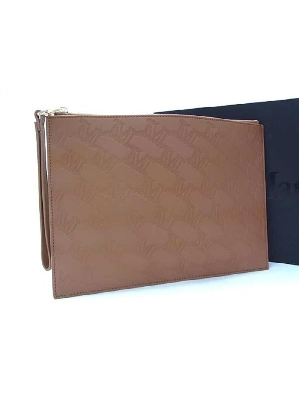 Max Mara Leather Clutch Brown